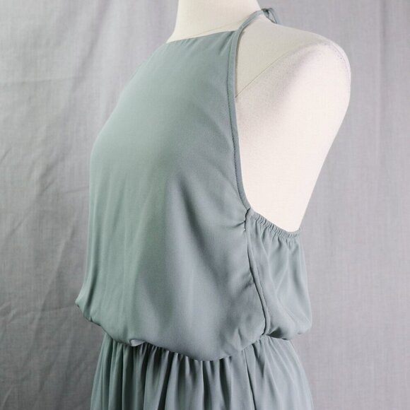 Show Me Your Mumu Heather Halter Gown | XX-Large Silver Sage Green Maxi Dress - Picture 4 of 16
